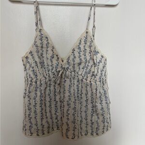Cotton On Cream and Blue Floral Camisole